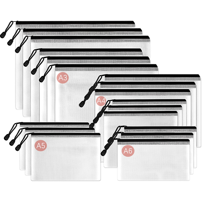 File Folder Hanging - حقيبة تخزين شبكية بسحاب، حقيبة مستندات