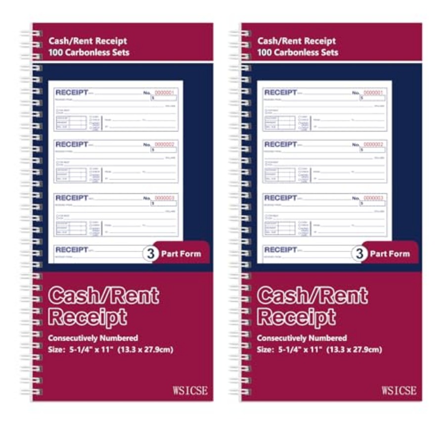 Carbon Copy Book - عبوة من 2 دفتر إيصالات مع