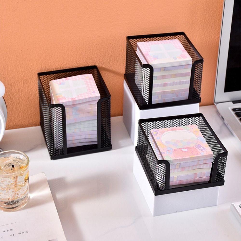Sticky Note Cube - مكعب ورقي شبكي أسود ، علبة