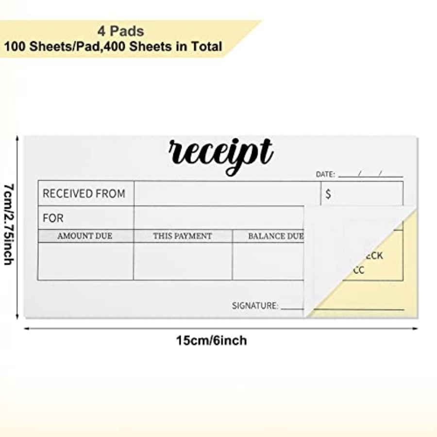 4 قطع من دفاتر الإيصالات بدون  - مراجعة Carbon Copy Book وسعره