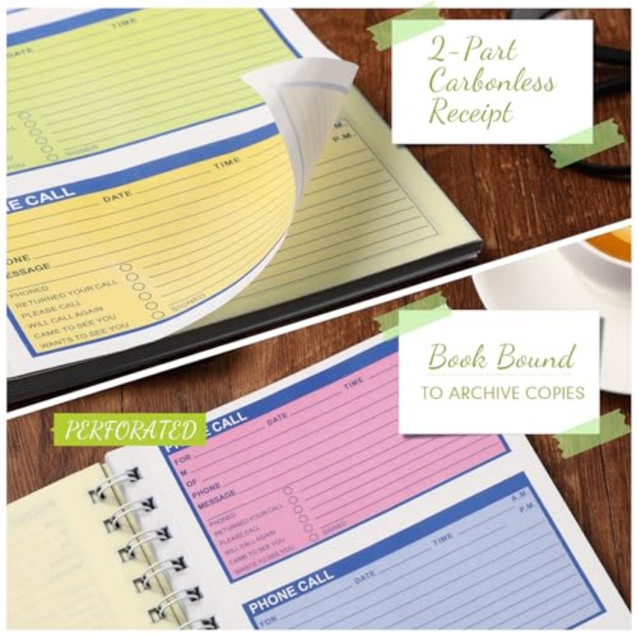 دفتر رسائل هاتفية حلزوني بورق  - مراجعة Carbon Copy Book وسعره