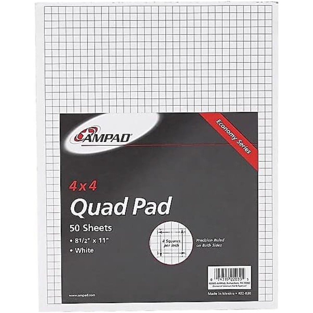 دفتر ورق مربعات رباعية الأبعاد - مراجعة Graph Paper Pad وسعره