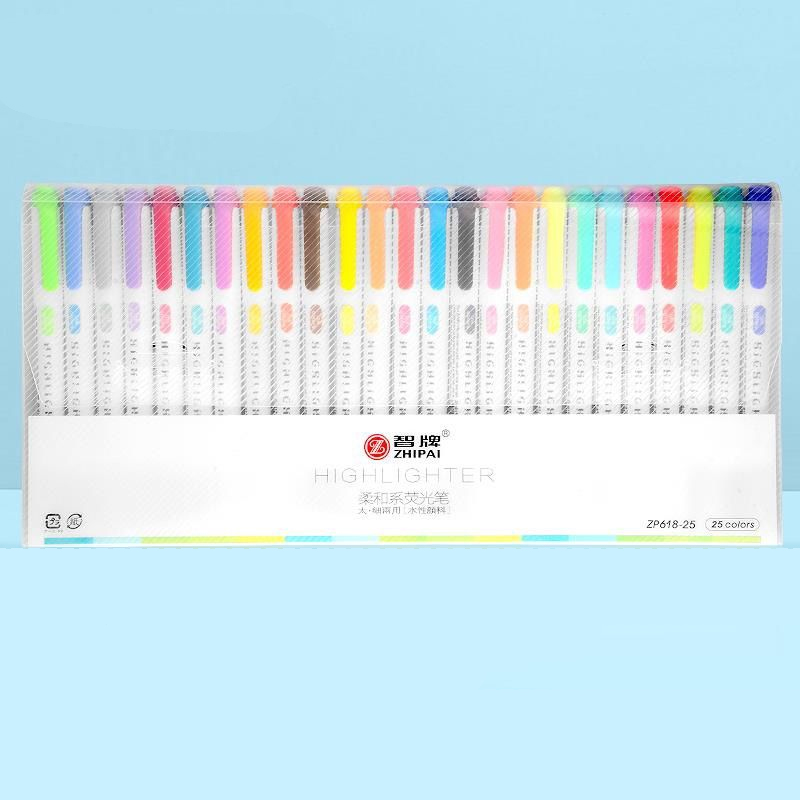 25 لون ZhiPai فسفورية علامات م - مراجعة Highlighter Set Pastel وسعره